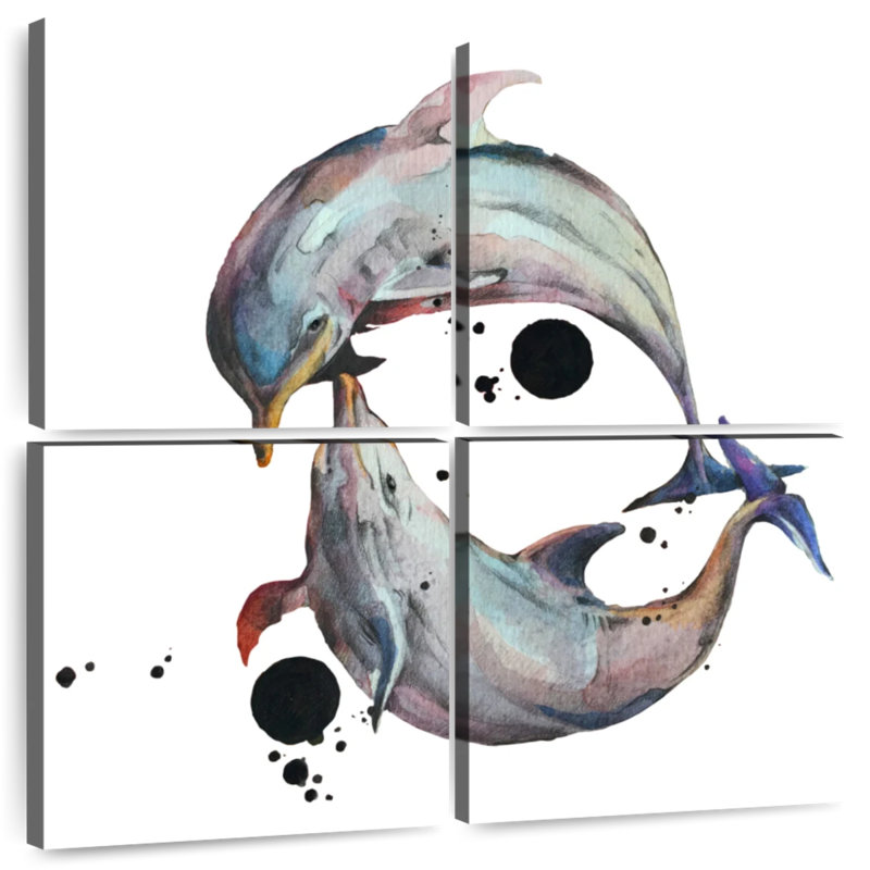 Dauphins Bramin Yin Yang, H 26 po x l 26 po