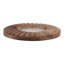 Ribbed Mango Wood and Glass Round Picture Frame for Home Accent - Decorative Photo Frame for Entryway Display Arrangement - 7", Brown & Tan