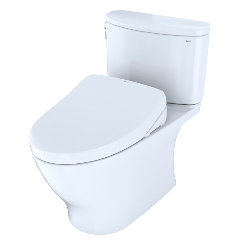 Toilette allongée deux pièces 1,28 GPF avec siège de bidet contemporain S500e TOTO® WASHLET® + Nexus®, coton blanc