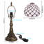 Mini lampe de table en verre coloré Tiffany perle cristal blanc perle style 8 x 17,5 pouces
