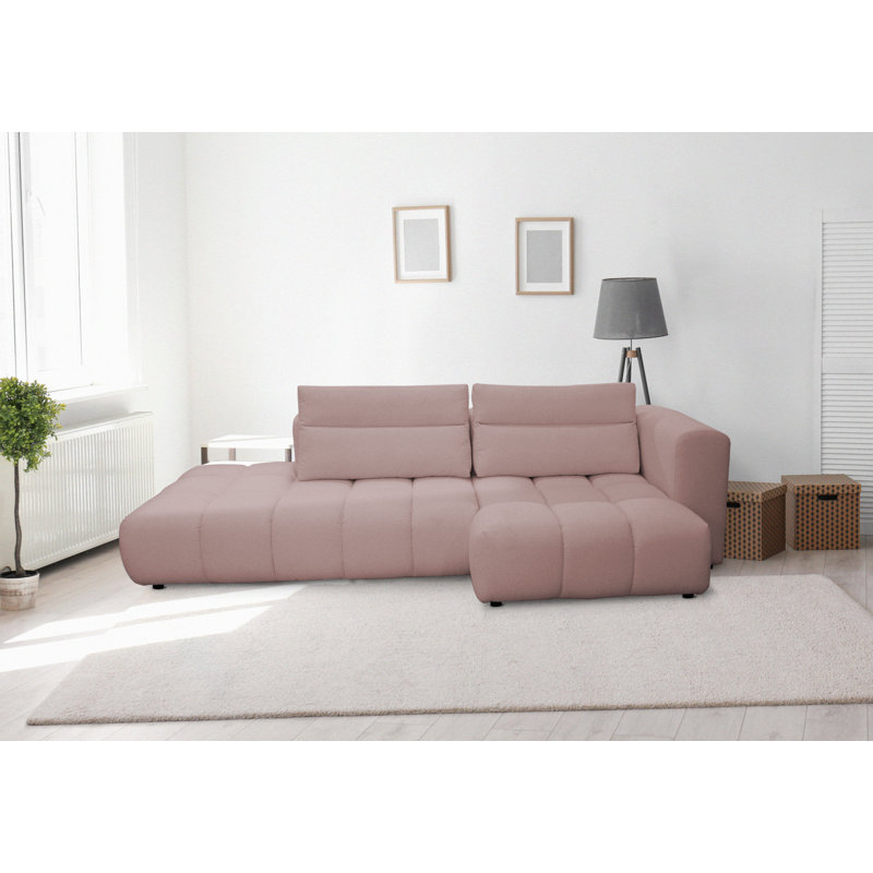 4 Seater Sofa & Chaise, Pink, Right Hand Facing