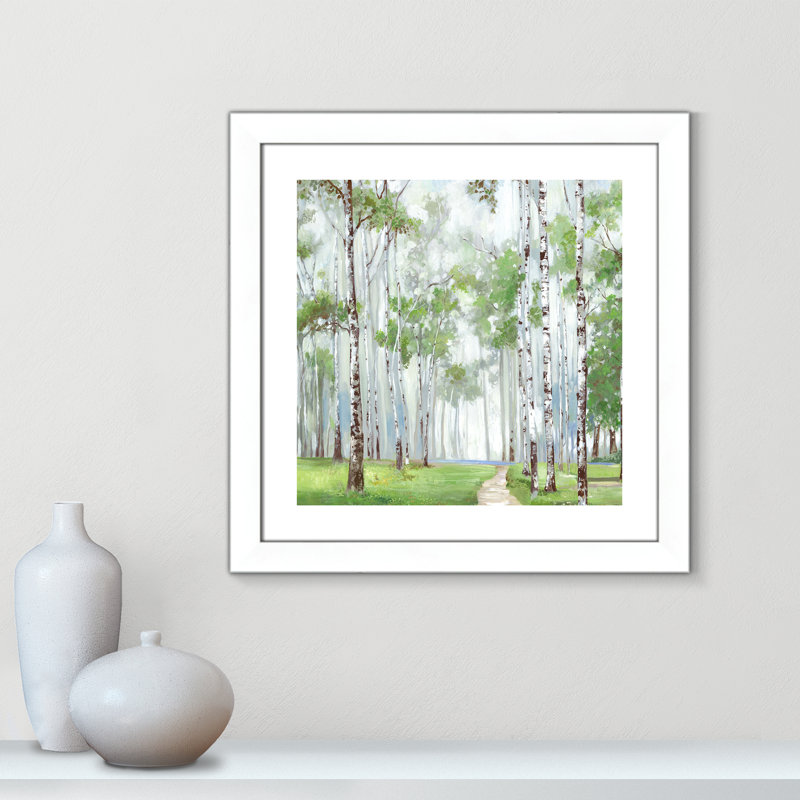Quiet Path " Quiet Path ", 18.5" H x 18.5" W x 1.25" D, Matte White Framed