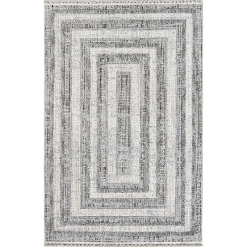 Tapis rayé pour salle à manger Violette, Rectangle 5 pi x 8 pi