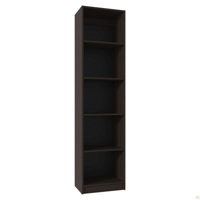 5 Shelves Narrow Bookcase With Open Shelves