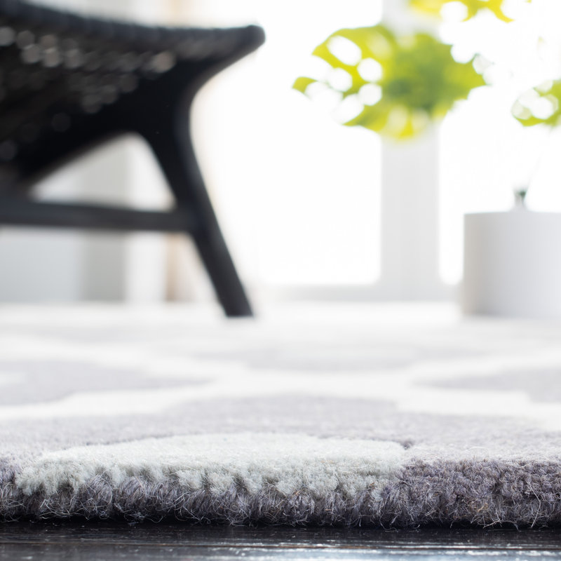 Carolene Hand Tufted Wool Geometric Rug, Square 3'