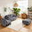 121" Modern Corduroy Modular Sectional Sofa, U-Shape & L-Shape Convertible 6-Seater with Adjustable Headrests and Storage, Memory Foam-1172924500