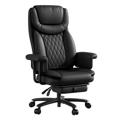 Fauteuil de bureau de direction pour personnes de grande taille et de forte corpulence (227 kg), fauteuil de bureau robuste inclinable Ã  165Â° avec repose-pieds et roulettes silencieuses en caoutchouc