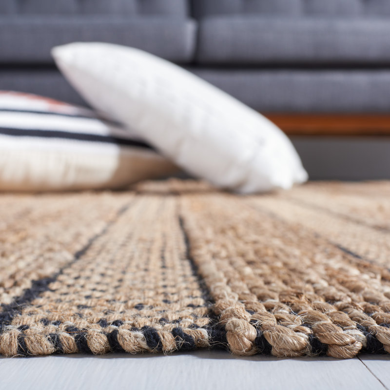 Sonnenberg Striped Flatweave Black/Natural Area Rug, Rectangle 3' x 5'