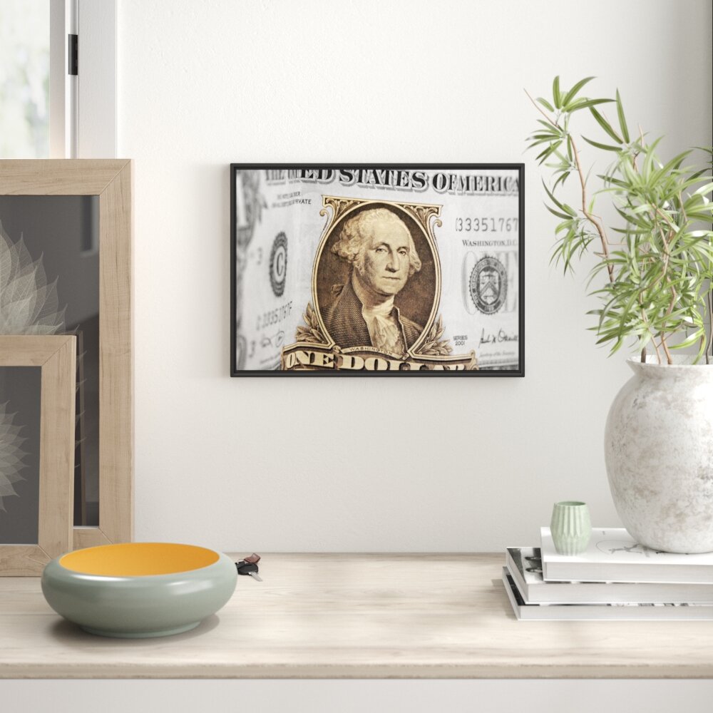 Gerahmtes Wandbild Washington Dollarschein