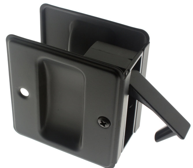Solid Brass Pocket Passage Pull, Matte Black