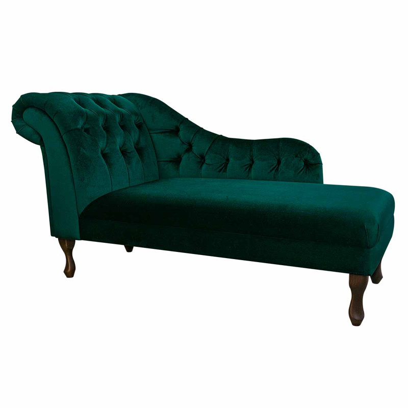 Upholstered Chaise Lounge, Green