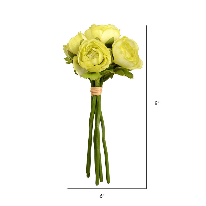 Ranunculus artificiel 9 po, Vert