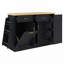 Multi-Functional Storage Sideboard Sliding Door Cabinet with 3-Tier Spice Rack-1415227355