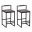 Ensemble de 2 tabourets de bar à hauteur de comptoir avec dossier et pieds en métal modernes sans accoudoirs et chaises rembourrées en polyuréthane gris-410009147