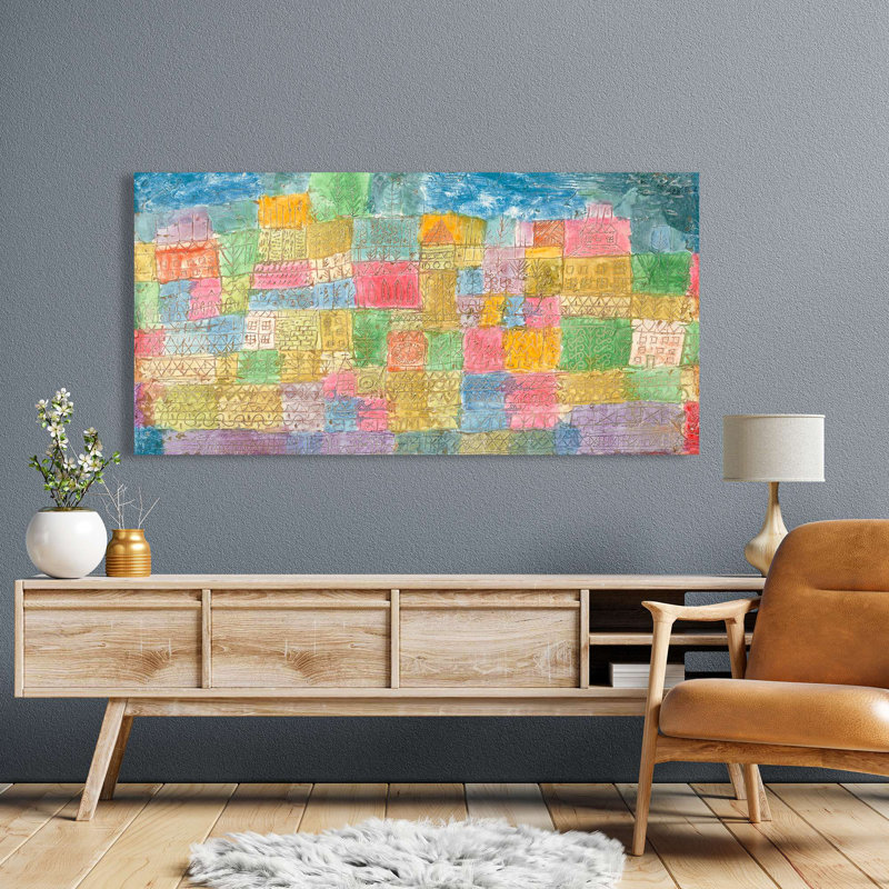 Colourful Landscape by Paul Klee - Wrapped Canvas Print, 60cm H x 120cm W x 4cm D