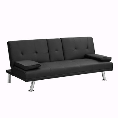Canapé-lit de bureau multifonctionnel en cuir avec table basse, conception à double pli, postures réglables