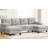 Grey U-Shaped Chenille With Dual Chaise Lounges, Side Storage Areas And Armrest Pillows For Living Room Relax Fabric Sectional Ambiance-977977230