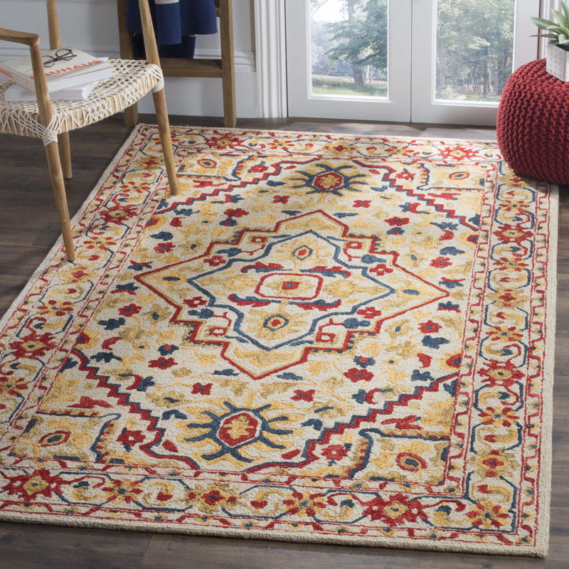 Vahakn Hand Tufted Wool Oriental Rug, Rectangle 4' x 6'