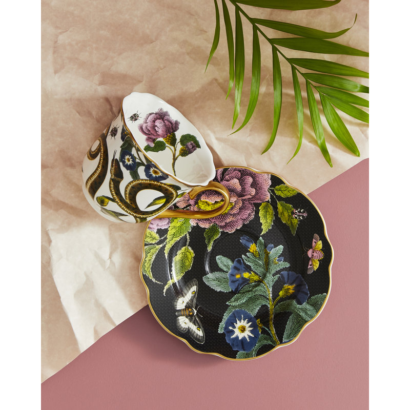 Spode Creatures Of Curiosity Tea & Sauc 8.8Oz Fl(Snake/Blk)