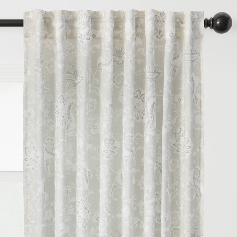 Red Barrel Studio® 2-Panel Print Soft Textured Light Filtering Curtain - 3-In-1 Back Tab, Rod Pocket, Ring Tab, 52" W x 84" L