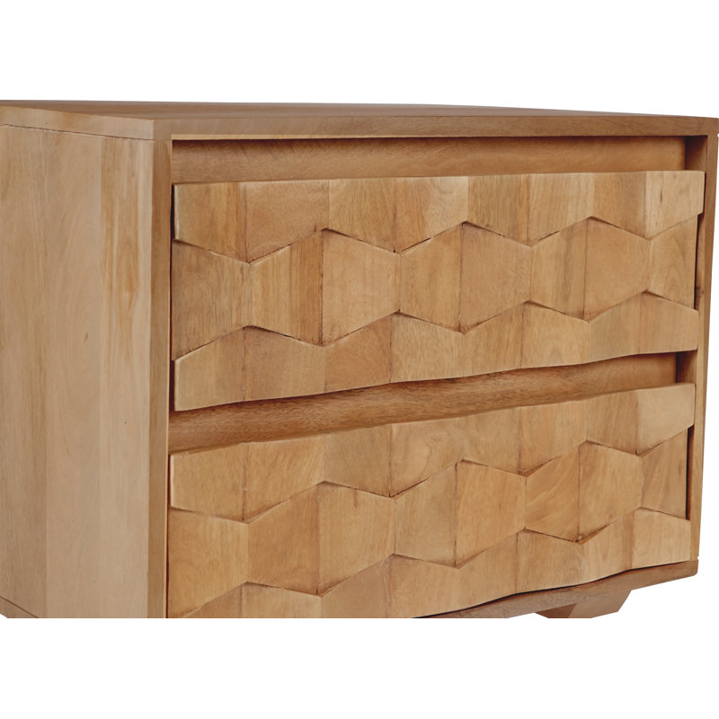 Alice 2 - Drawer Solid Wood Nightstand