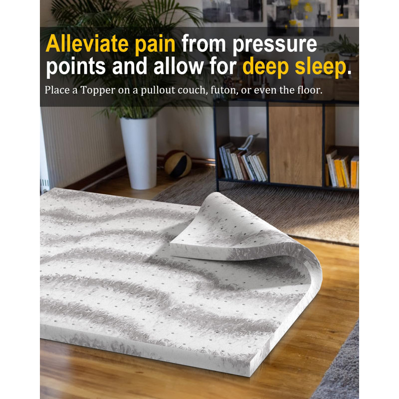 Mattress Topper Twin XL Memory Foam, 2 Inch Mattresses Pad Extra Long Twin Charcoal Infused, Soft College Dorm Bed Toppers, Certipur-US And Oeko,(Grey)