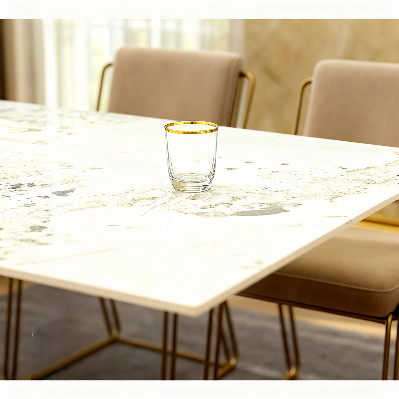 Table de salle à manger carrée en bois massif 33,5 po, Blanc / beige