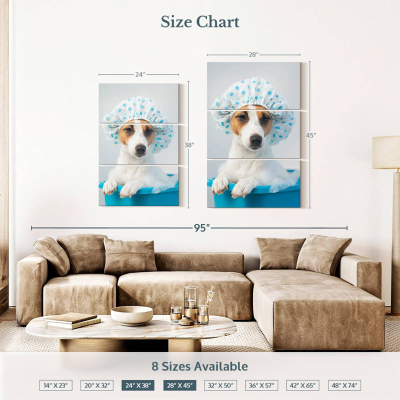Ketti Terrier In Blue Bath, 38" H x 24" W