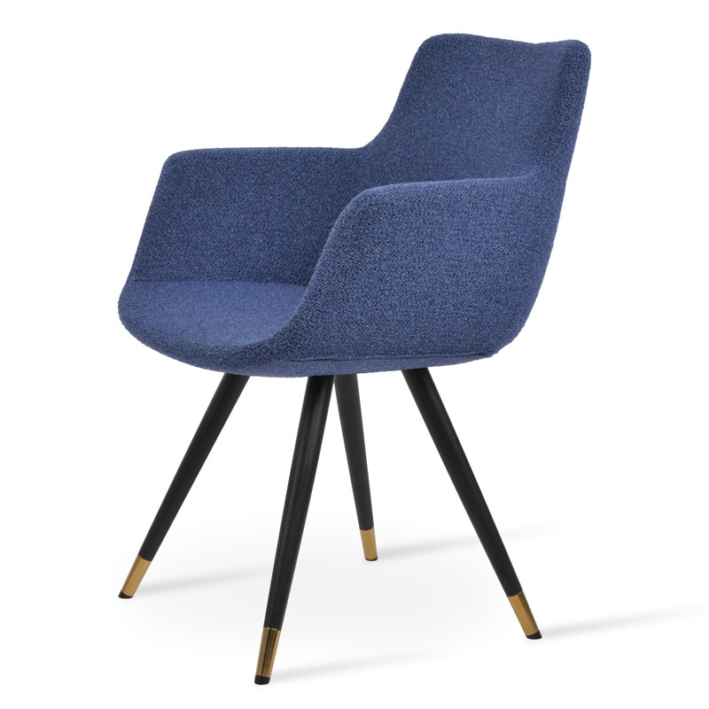 Fauteuil Bottega Star, Noir / Laiton, Bleu et noir