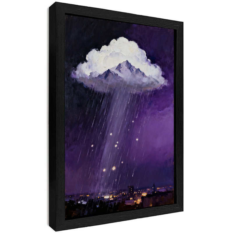 «Black Rainy vintage», art mural encadré noir, H 37 po x l 25 po