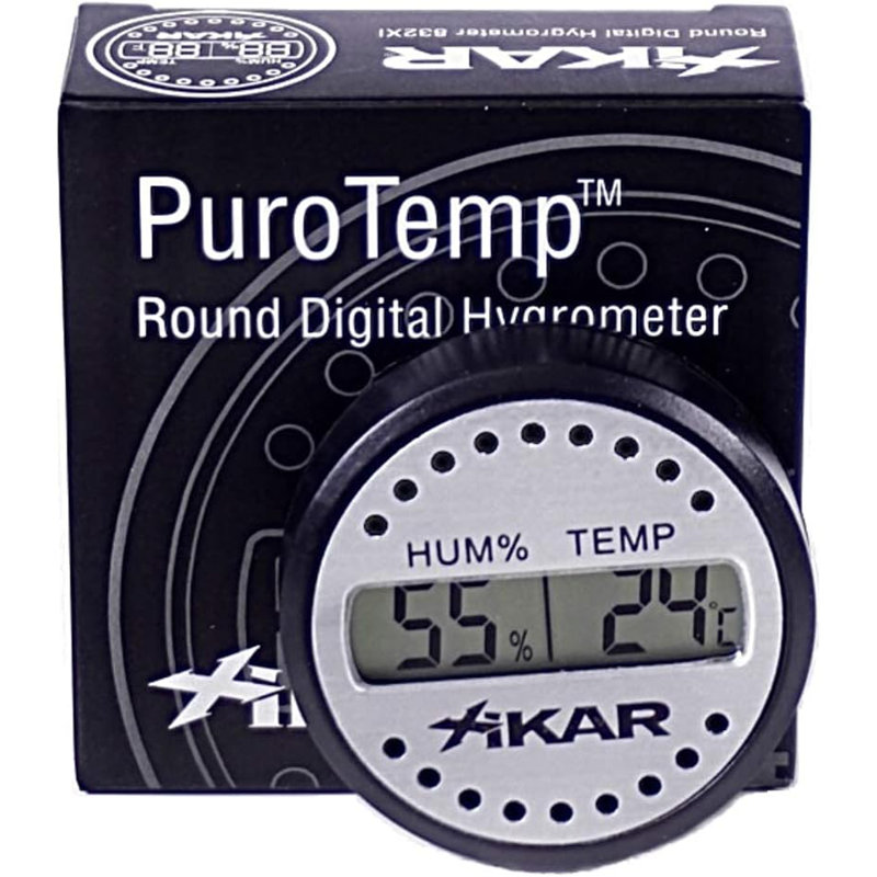 Pot à cigares en acrylique avec 1 hygromètre numérique rond Xikar et 1 humidificateur en cristal HumiStore