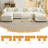 Chenille Upholstered Sectional Sofa Couch with Ottoman-1231941014-1219246341