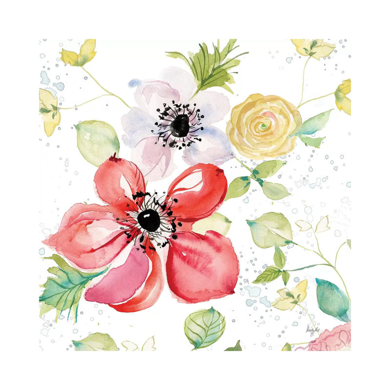 Spray Of Anemones Ii by Kristy Rice - Wrapped Canvas Gallery-Wrapped Canvas Giclée, 30.48 cm H x 30.48 cm W