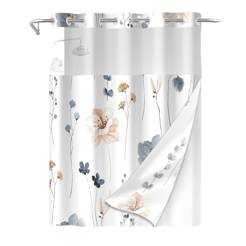 Waterproof 74" Shower Curtains With Liner Included