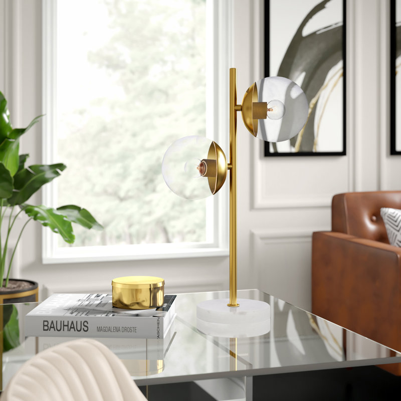 Lampe de table 23 po Yearby, Laiton, Transparent