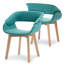 Chaise avec accoudoirs d'appoint Modern, salle à manger rembourrée en tissu Mid-Century-67843825