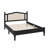 Wooden Vintage Platform Bed with Natural Rattan Headboard-322804485-322804504