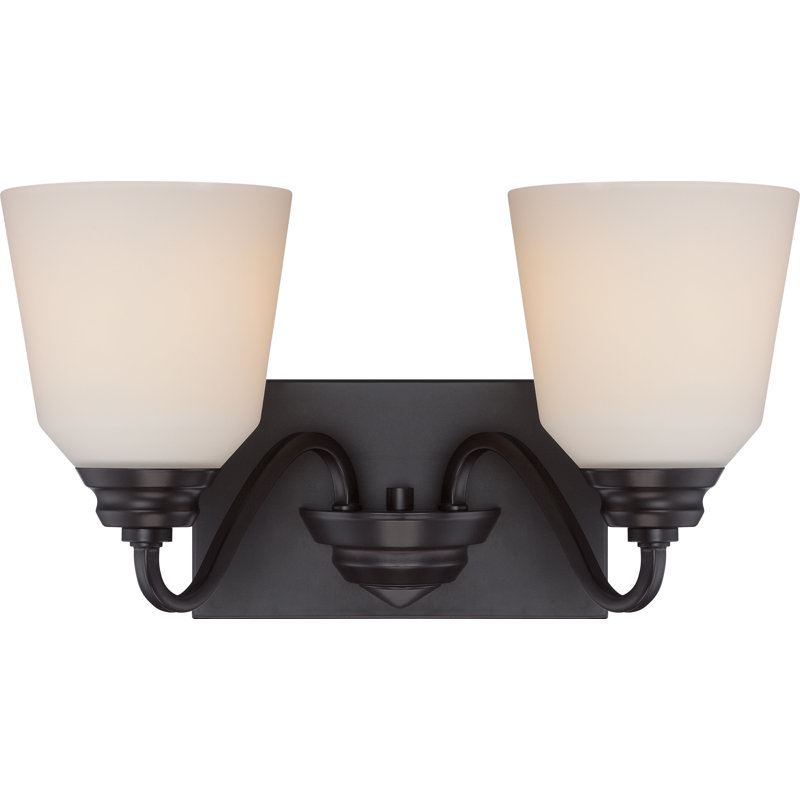 Éclairage pour salle de bain à intensité variable 2 lumières Hardiman, Bronze acajou