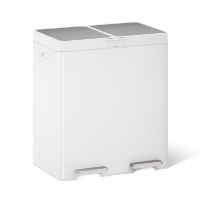 82-Liter Stainless Steel Dual-Bin Step Trash Can