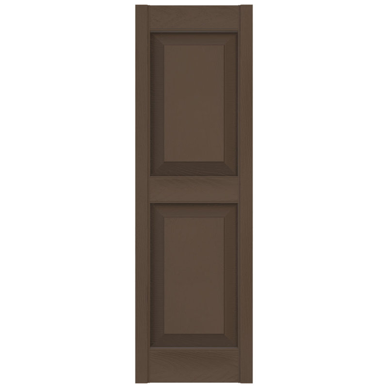 French Roast Vinyl Raised Panel Decorative Shutters, 12" x 59"