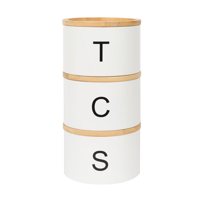 Harbour Housewares - 3 Piece Stacking Tea Coffee Sugar Canister Set