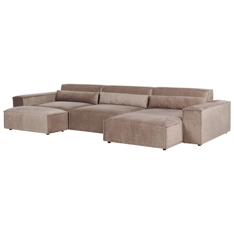 Boleslovas 3 Seater Sofa & Chaise, Left Hand Facing, Brown