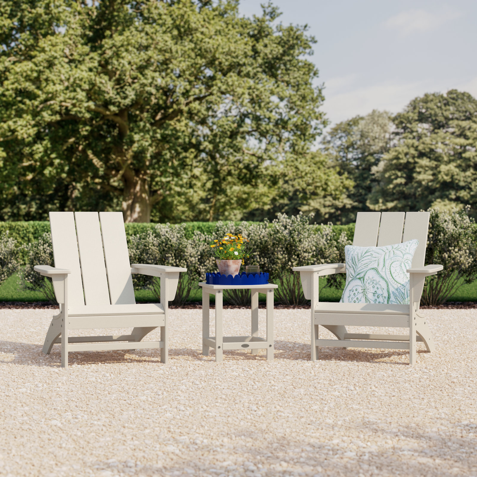Modern Adirondack 3 Piece Seating Group, Sand