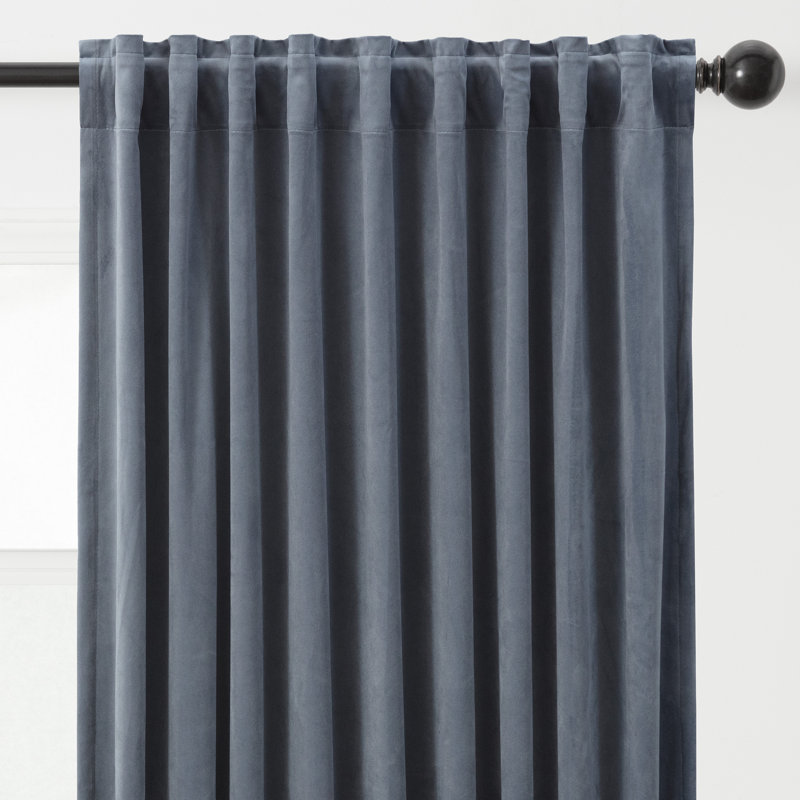 Rideaux obscurcissants en velours Mondragon, L 52 po x L 96 po, Bleu ardoise
