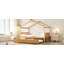 Lit double en bois avec lit gigogne simple