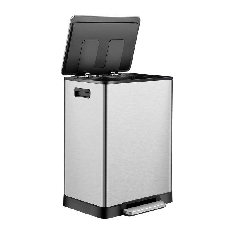 Steel Step On - 16 Gallons, Silver