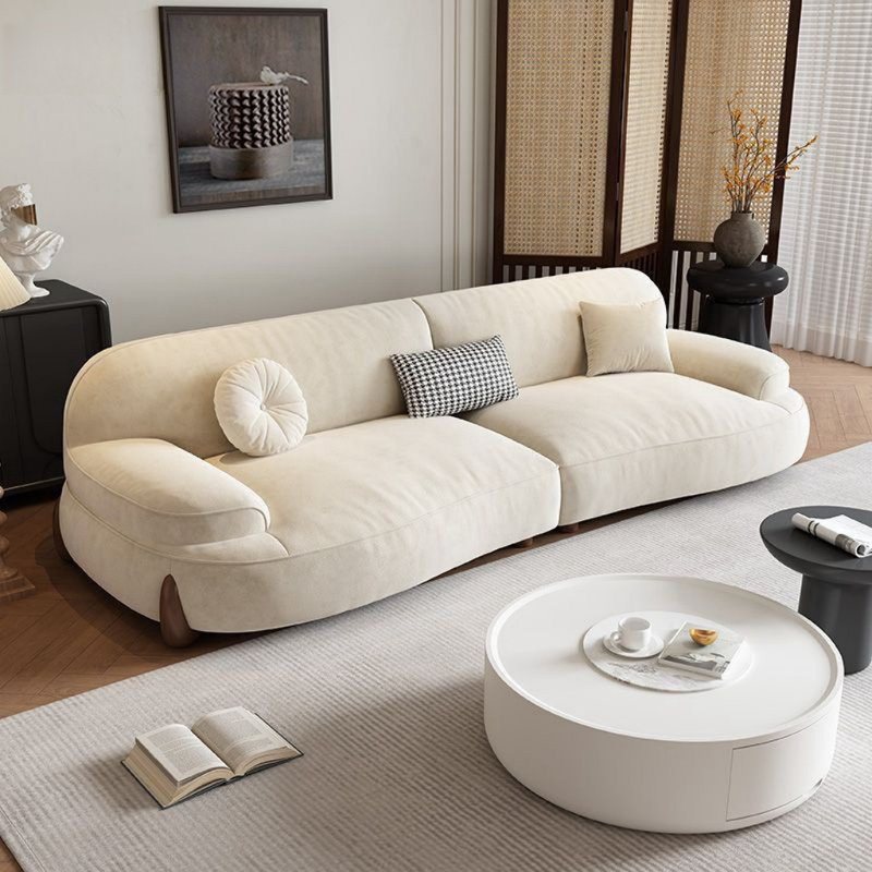 Canapé simple blanc cassé de style crème, H 31,5 po x l 102,36 po x P 42,13 po, 3