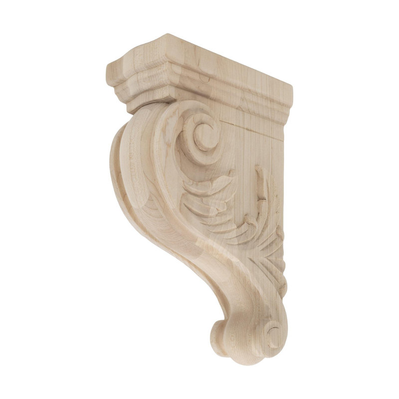 Unfinished Maple Acanthus Leaf 8" Corbel