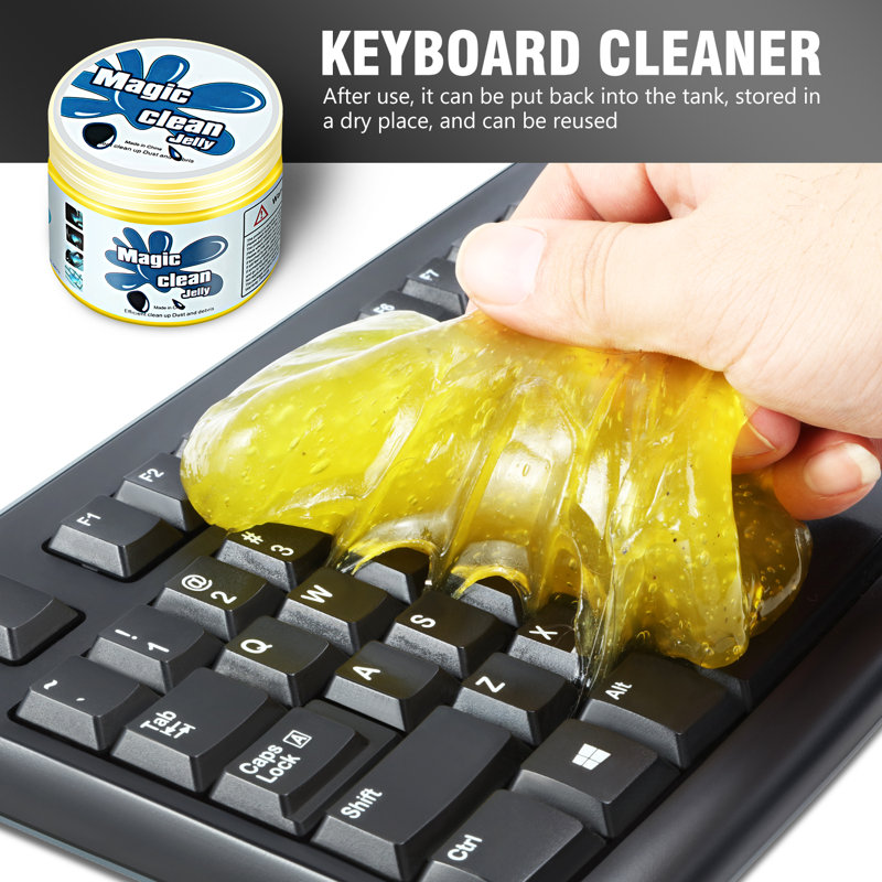 DNA Motoring Universal Car Keyboard Office Dust Sticky Cleaning Gel Jelly Red, Yellow