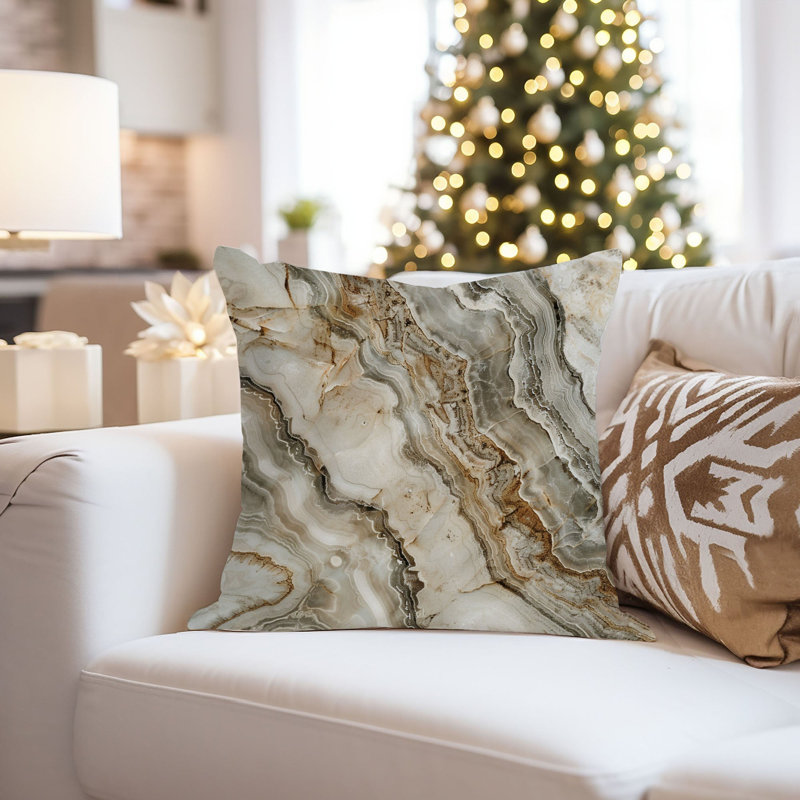 Abstract Marble Geode II Modern Throw Pillow Cover, 20"H x 20"W
